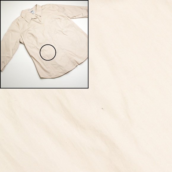 Old Navy Stretch Beige Button Down Shirt - Picture 7 of 7